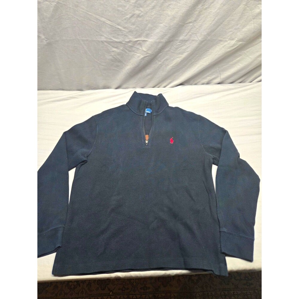 Polo Ralph Lauren Men’s Navy 1/4 Zip Mock Neck Polo Pony Sweatshirt Size S